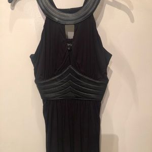 Sky black halter top